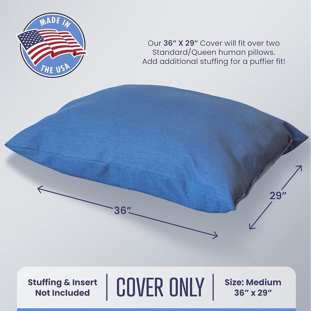 Heavy Duty  DIY Durable Tough Blue Denim Pet Dog Bed‎ Cover SM-MED- 36"x29" Flat - Picture 3 of 6